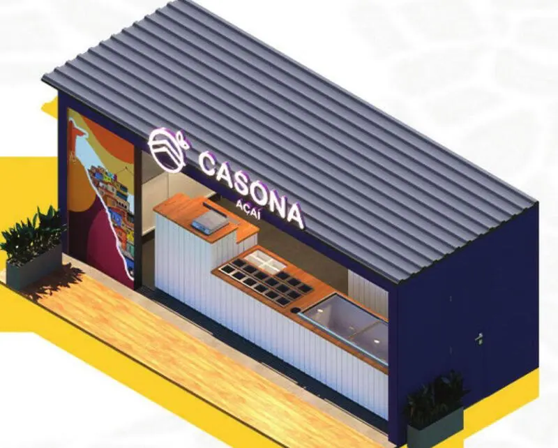 Projeto 3D da loja container Casona